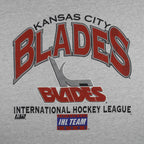 Vintage IHL (Logo Athletic) - Kansas City Blades T-Shirt 1990s Medium in gray