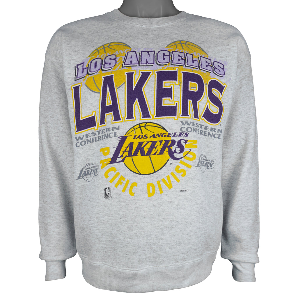 NBA (Lee) - Los Angeles Lakers Western Conference Sweatshirt 1990s Medium Vintage Retro Basketball
