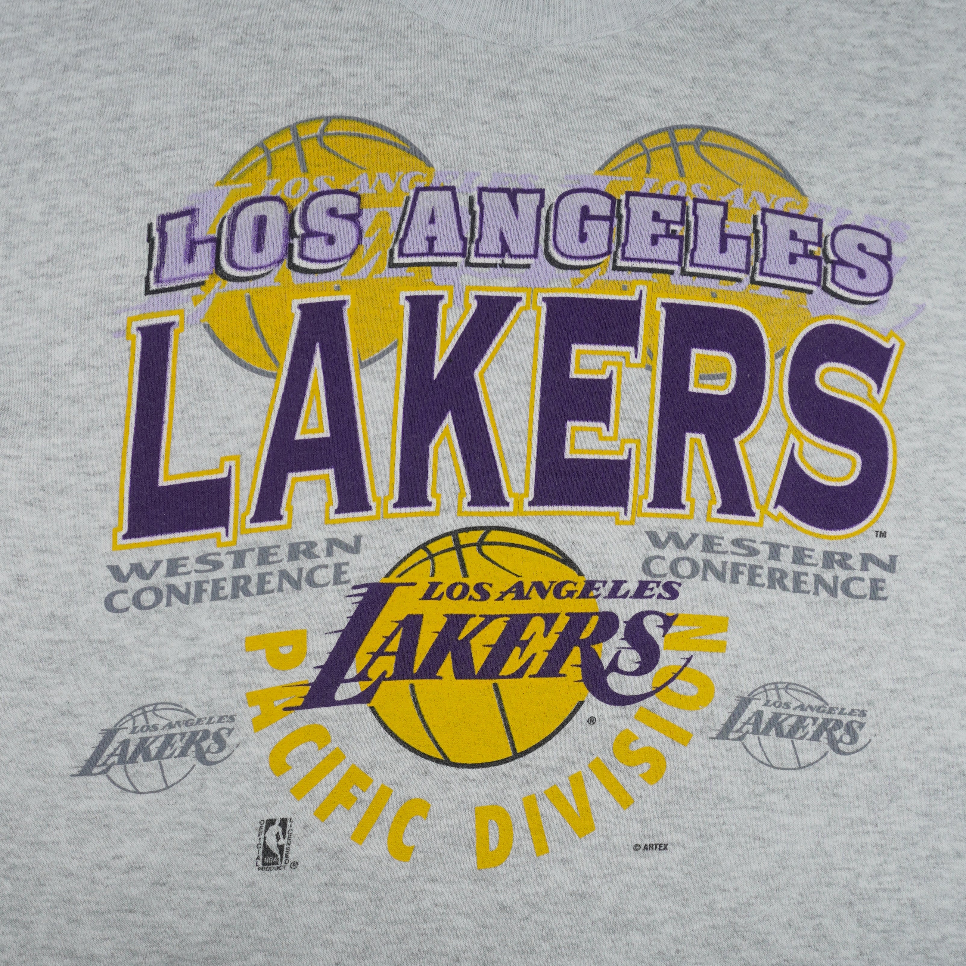 NBA (Lee) - Los Angeles Lakers Western Conference Sweatshirt 1990s Medium Vintage Retro Basketball