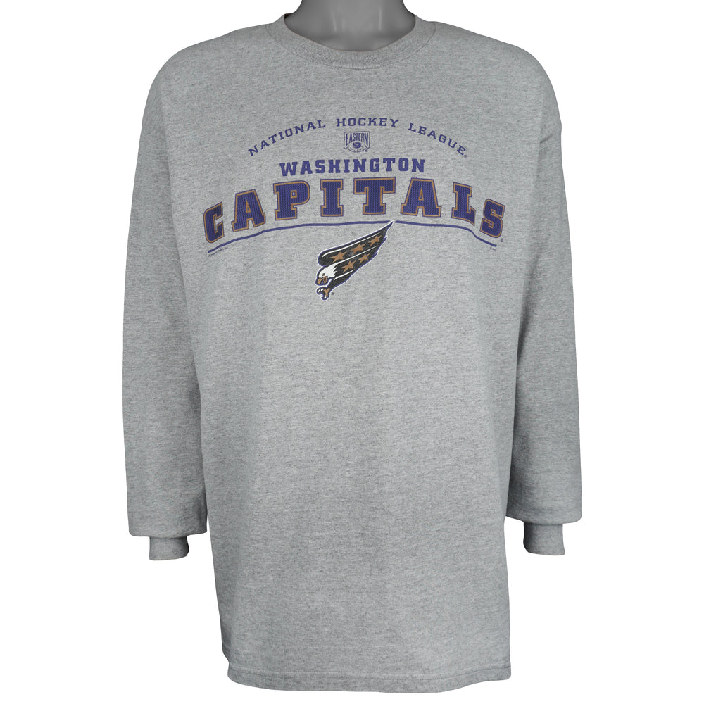 NHL (Lee) - Washington Capitals Long Sleeve Shirt 1990s X-Large Vintage Retro Hockey