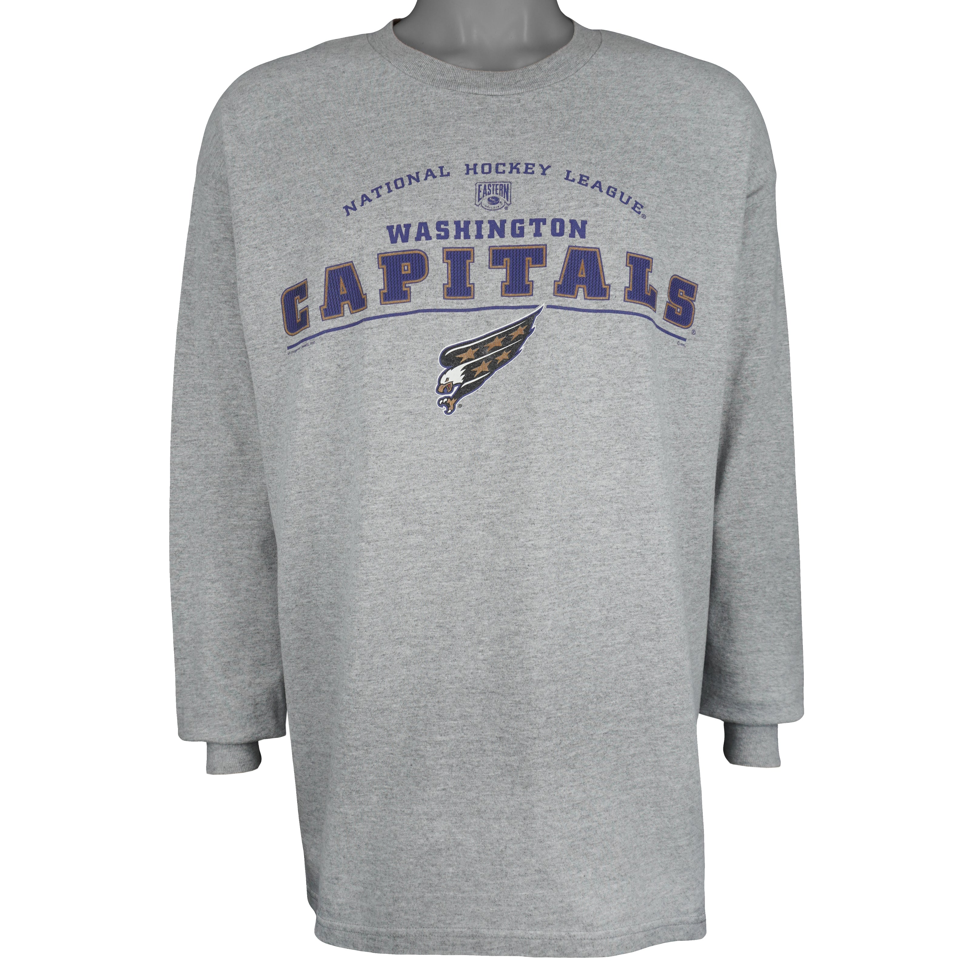 NHL (Lee) - Washington Capitals Long Sleeve Shirt 1990s X-Large Vintage Retro Hockey