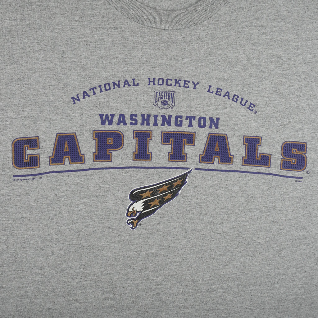 NHL (Lee) - Washington Capitals Long Sleeve Shirt 1990s X-Large Vintage Retro Hockey