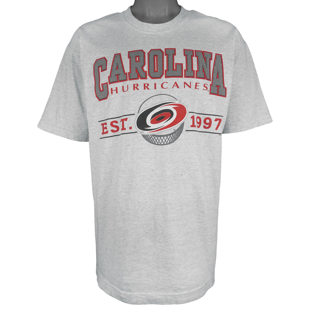 NHL - Carolina Hurricanes Spell-Out T-Shirt 1997 Large Vintage Retro Hockey