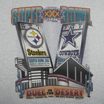 NFL (Salem) - Cowboys VS Steelers Super Bowl Champions Tickets T-Shirt 1996 Medium Vintage Retro Football