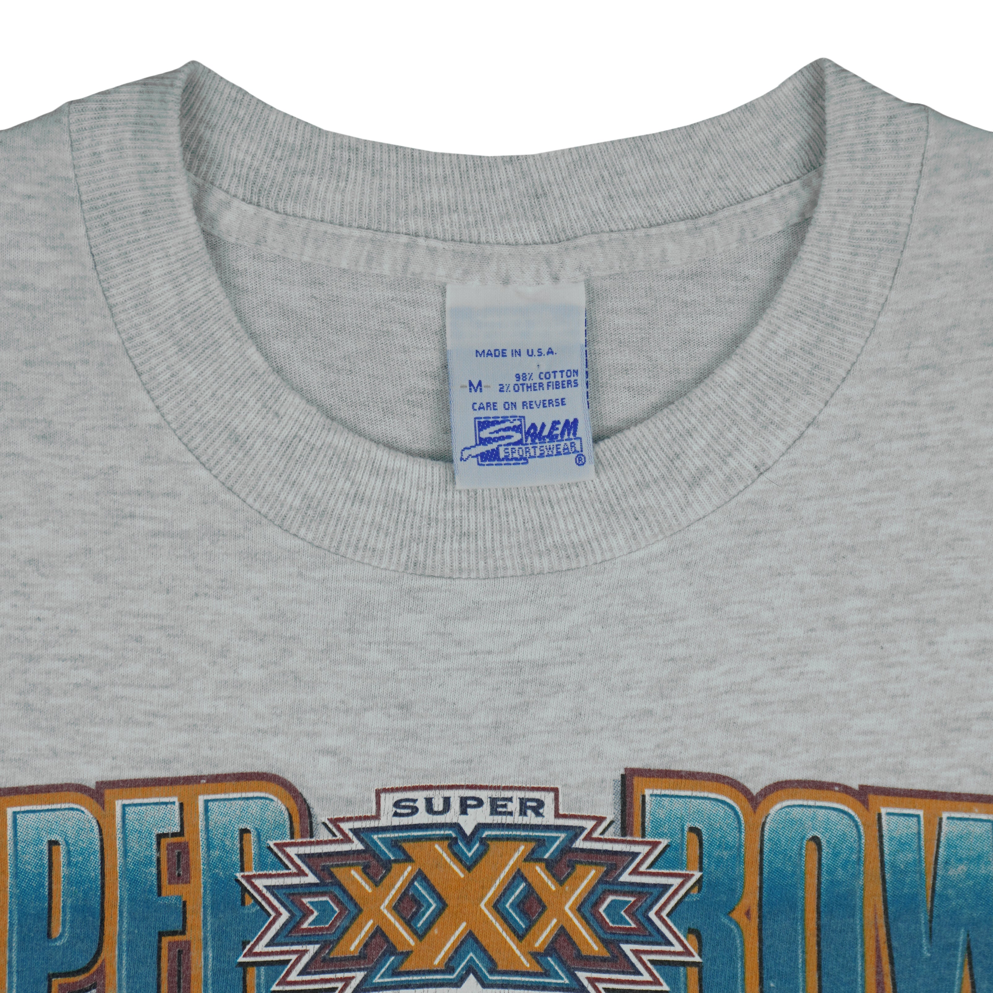NFL (Salem) - Cowboys VS Steelers Super Bowl Champions Tickets T-Shirt 1996 Medium Vintage Retro Football