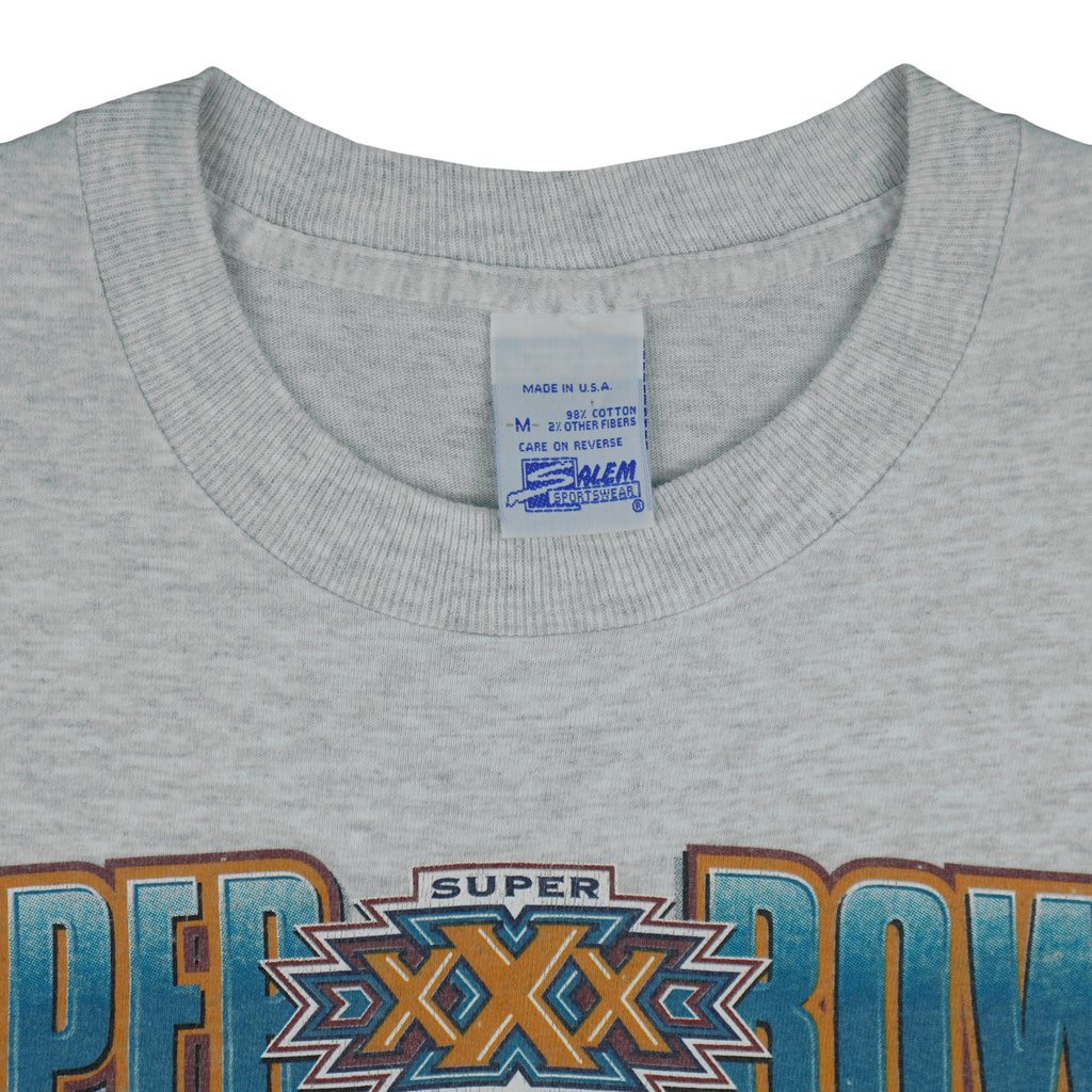 NFL (Salem) - Cowboys VS Steelers Super Bowl Champions Tickets T-Shirt 1996 Medium Vintage Retro Football