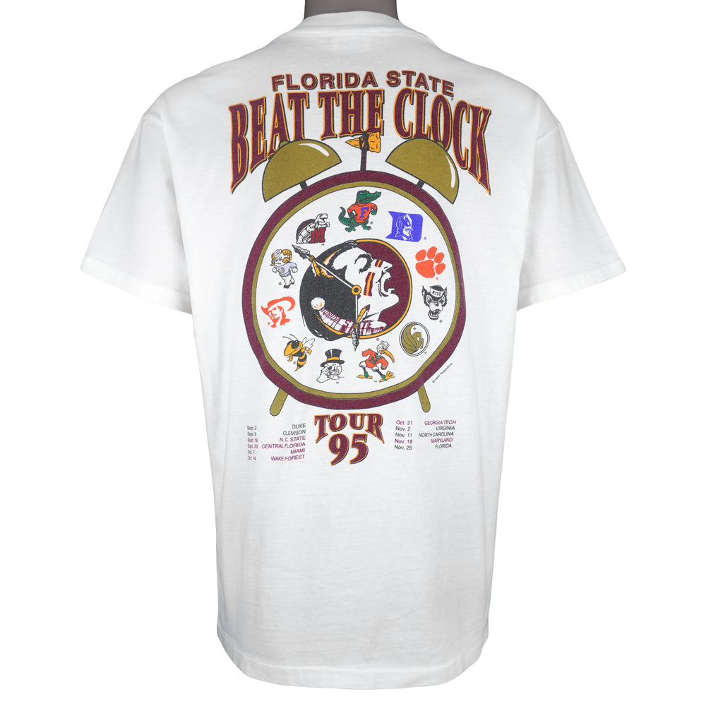 NCAA (Hanes) - Florida State Seminoles Beat The Clock T-Shirt 1995 Large Vintage Retro