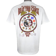 NCAA (Hanes) - Florida State Seminoles Beat The Clock T-Shirt 1995 Large Vintage Retro