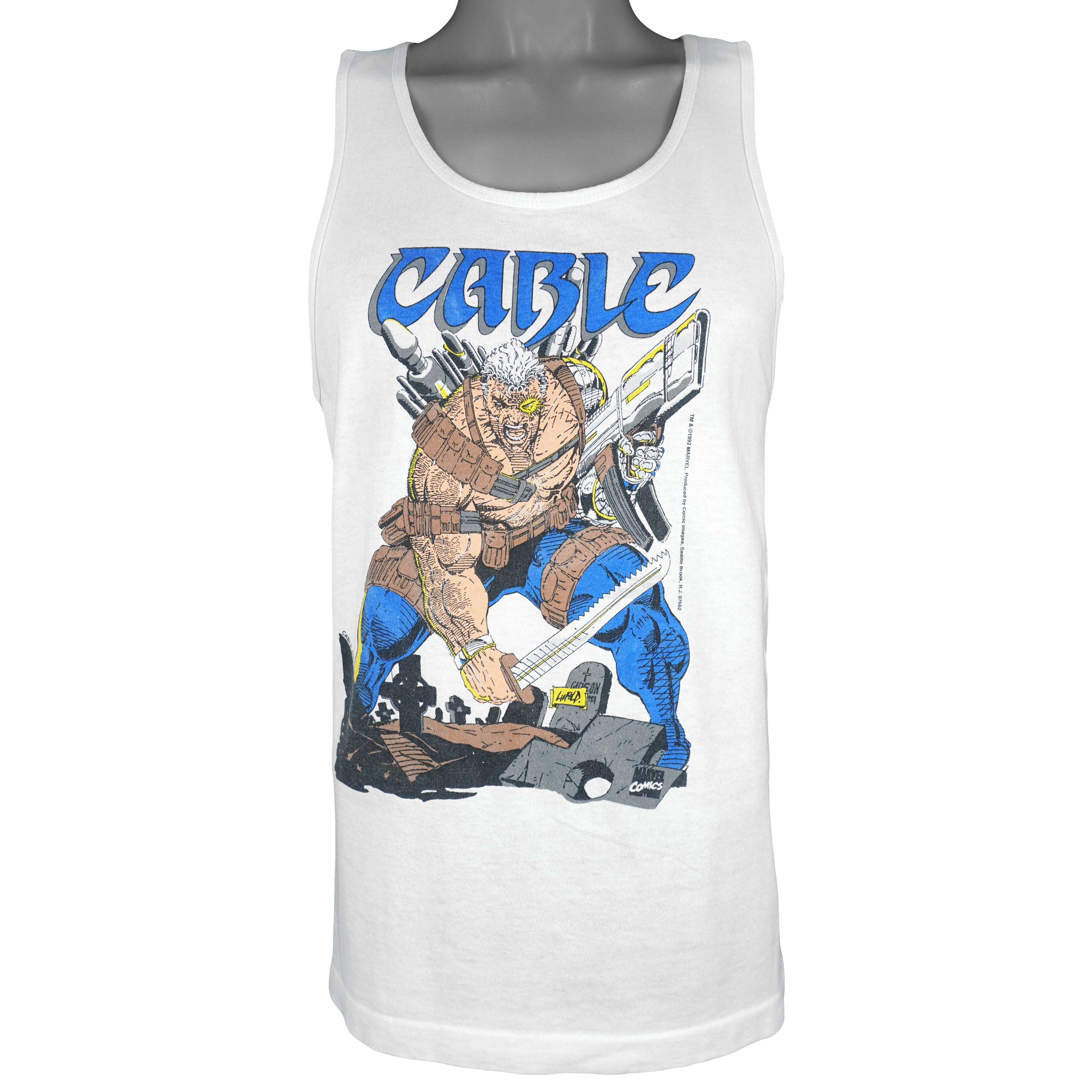 Marvel - Comic Cable Nathan Summers Sleeveless Shirt 1990s Medium Vintage Retro