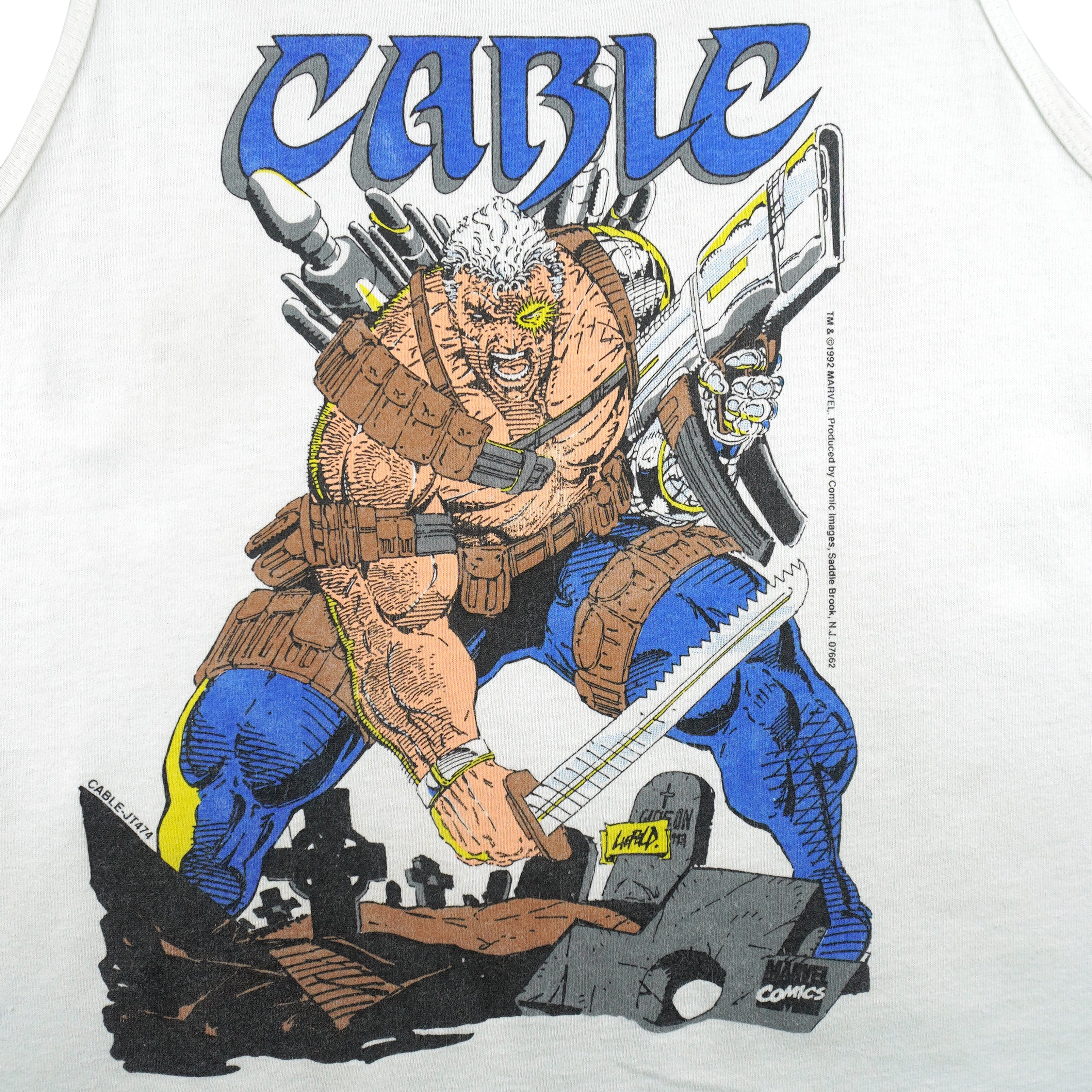 Marvel - Comic Cable Nathan Summers Sleeveless Shirt 1990s Medium Vintage Retro