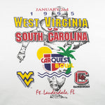 NCAA (Best) - Mountaineers vs Gamecocks Carquest Bowl T-Shirt 1995 X-Large Vintage Retro