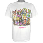 Vintage (Prints of Tails) - Cats Beach Snorkeling T-Shirt 1990s Large Vintage Retro 
