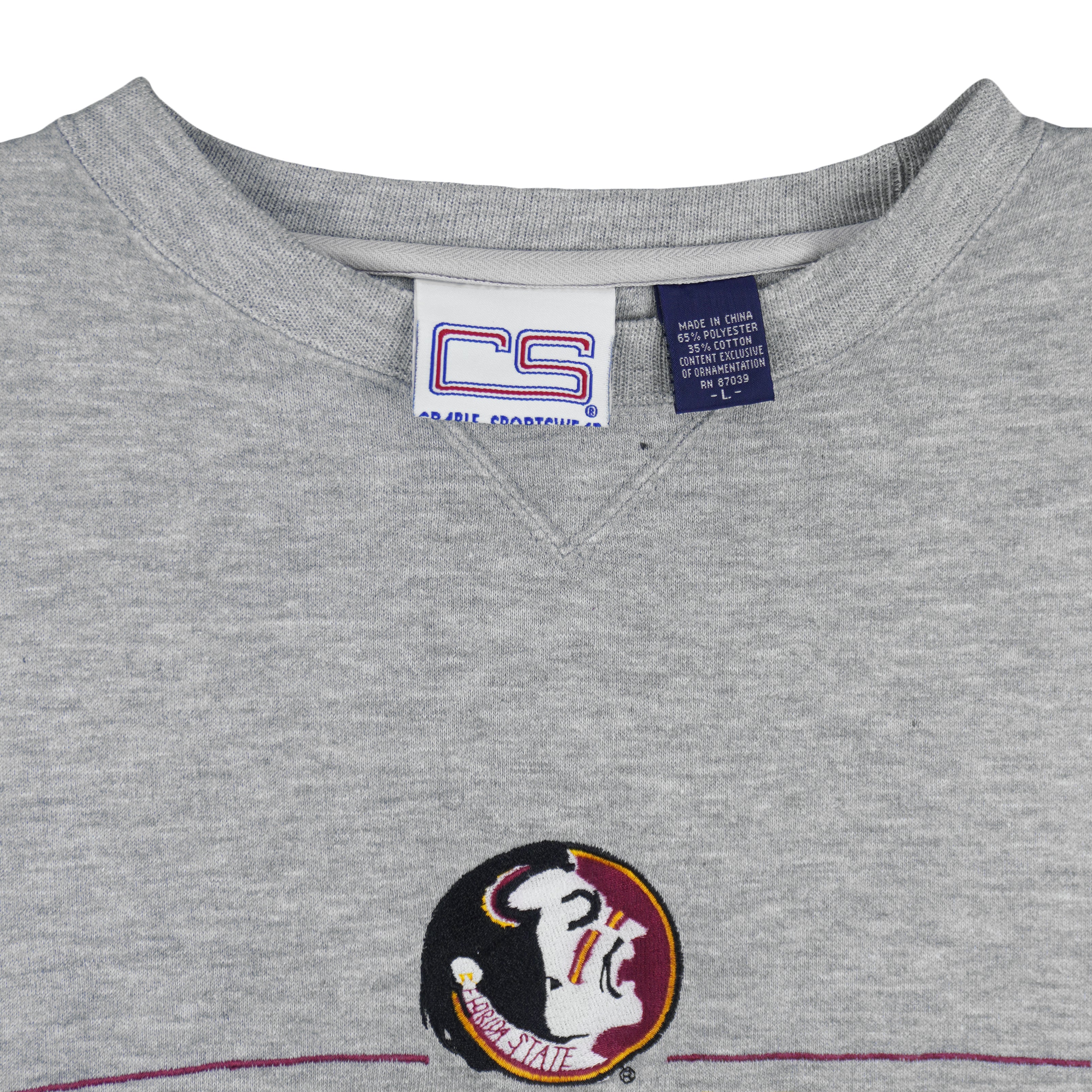 NCAA (CS) - Florida State Seminoles Embroidered Sweatshirt 1990s Large Vintage Retro