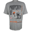 CFL (Softwear) - Property Of B.C. Lions Single Stitch T-Shirt 1990 Large Vintage Retro