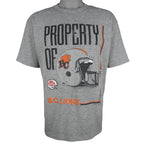 CFL (Softwear) - Property Of B.C. Lions Single Stitch T-Shirt 1990 Large Vintage Retro