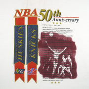 NBA (Logo Athletic) - Huskies vs Knicks NBA 50th Anniversary T-Shirt 1990s X-Large Vintage Retro Basketball