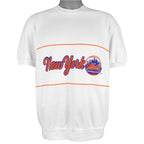 MLB (Nutmeg) - White New York Mets T-Shirt 1990s X-Large Vintage Retro Baseball