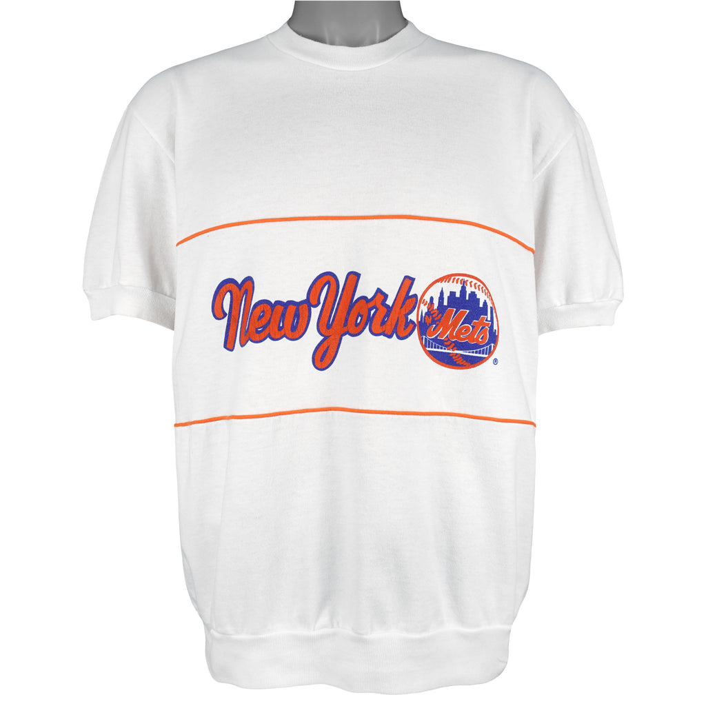 MLB (Nutmeg) - White New York Mets T-Shirt 1990s X-Large Vintage Retro Baseball