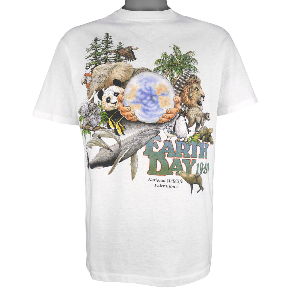 Vintage (Hanes) - Earth Day National Wildlife Federation T-Shirt 1990 Large Vintage Retro