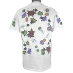 Vintage (Hanes) - Turtle & Dragonfly Animals Print T-Shirt 1990s Large Vintage Retro