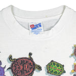 Vintage (Hanes) - Turtle & Dragonfly Animals Print T-Shirt 1990s Large Vintage Retro