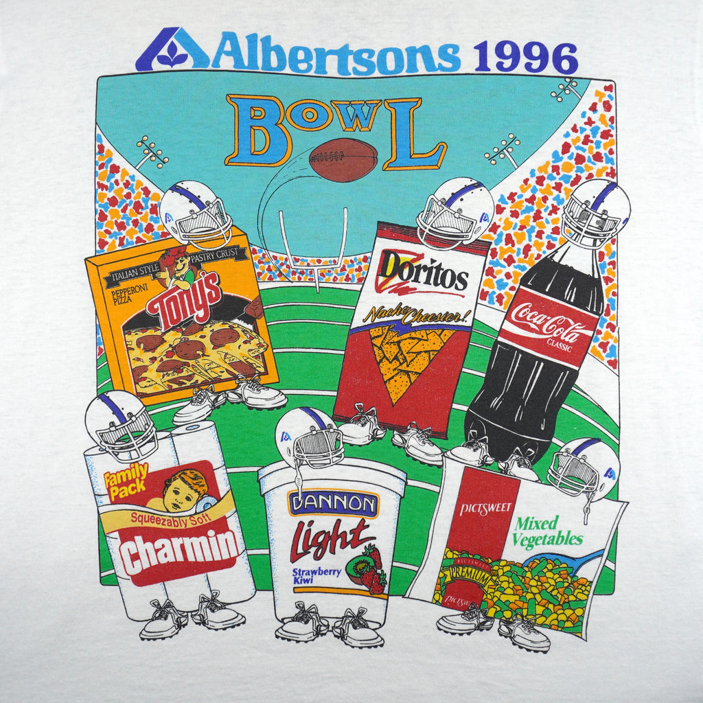 Vintage (Fruit Of The Loom) - Albertsons Bowl T-Shirt 1996 Large Vintage Retro
