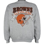 NFL (Logo 7) - Grey Cleveland Browns Crew Neck Sweatshirt 1990s Large Vintage Retro Football