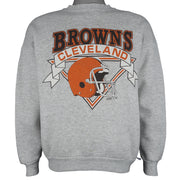 NFL (Logo 7) - Grey Cleveland Browns Crew Neck Sweatshirt 1990s Large Vintage Retro Football