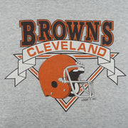 NFL (Logo 7) - Grey Cleveland Browns Crew Neck Sweatshirt 1990s Large Vintage Retro Football