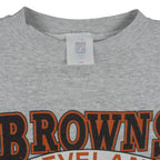 NFL (Logo 7) - Grey Cleveland Browns Crew Neck Sweatshirt 1990s Large Vintage Retro Football