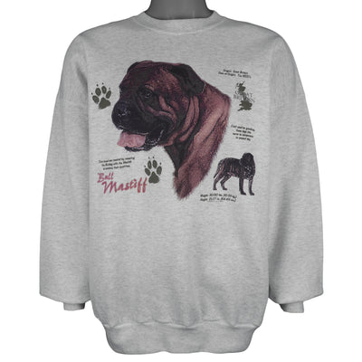 Vintage (Hanes) - Dogs Breed Bull Mastiff Crew Neck Sweatshirt 1990s X-Large