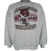 NCAA (Hanes) - Arkansas Razorbacks Spell-Out Sweatshirt 1990s Large Vintage Retro
