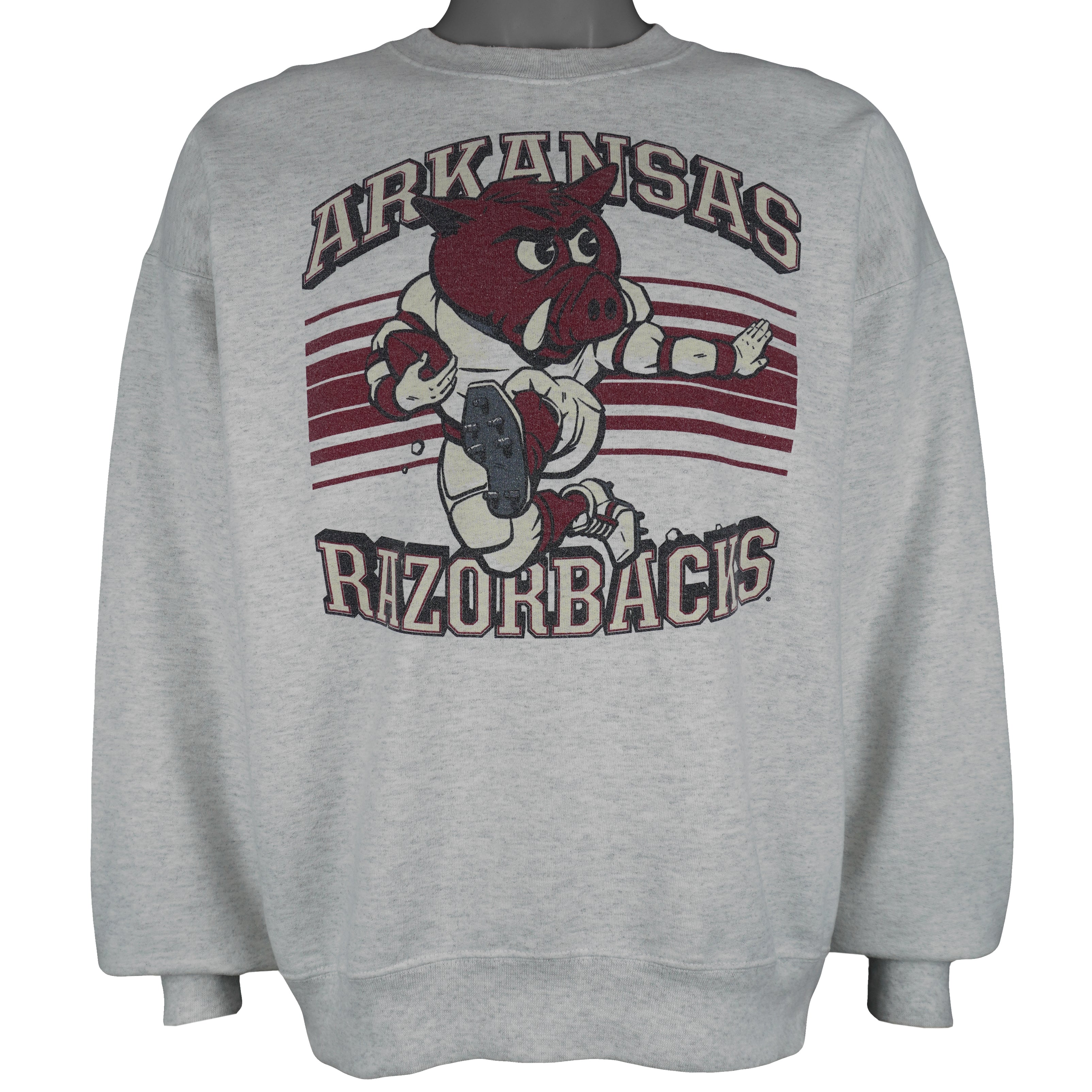 NCAA (Hanes) - Arkansas Razorbacks Spell-Out Sweatshirt 1990s Large Vintage Retro