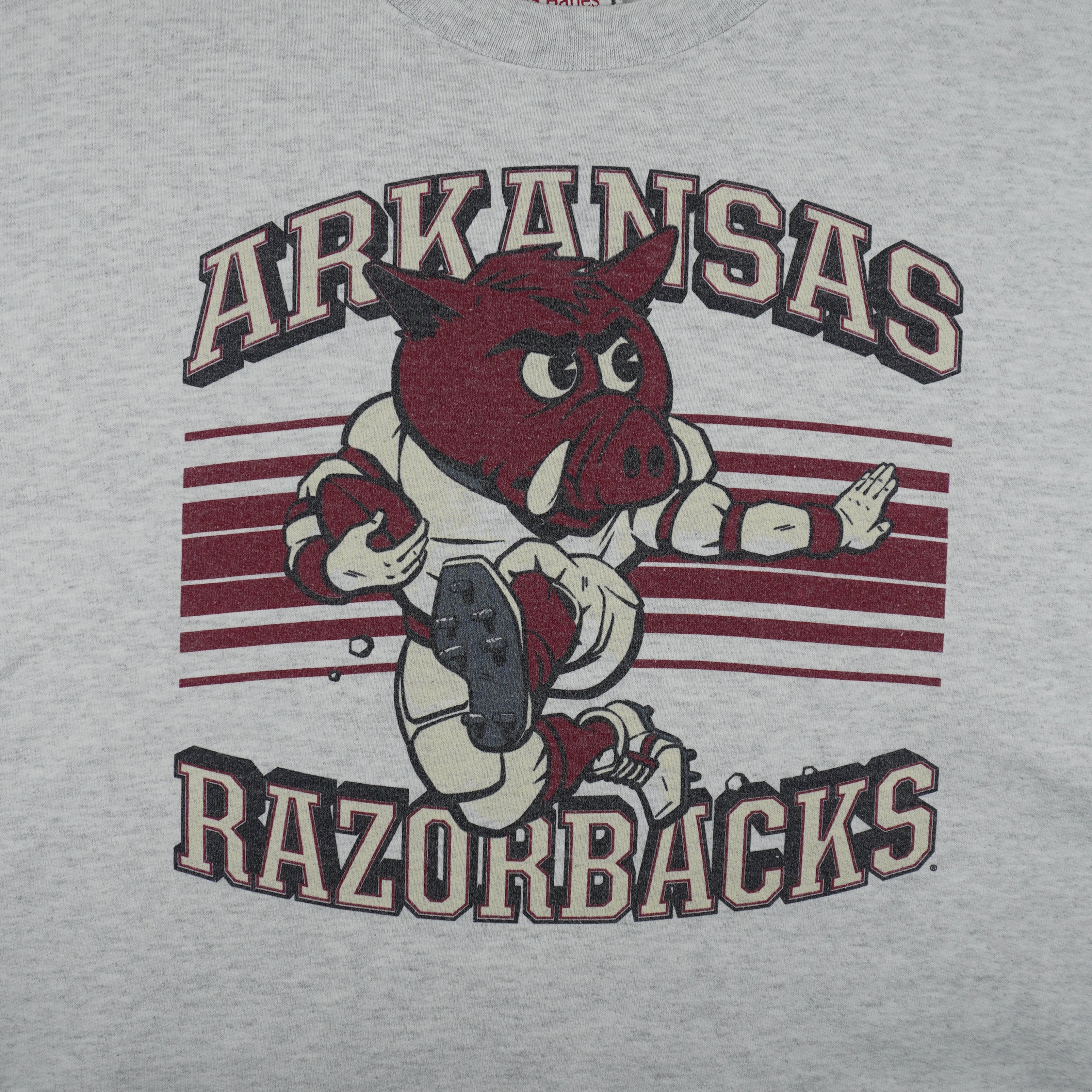 NCAA (Hanes) - Arkansas Razorbacks Spell-Out Sweatshirt 1990s Large Vintage Retro