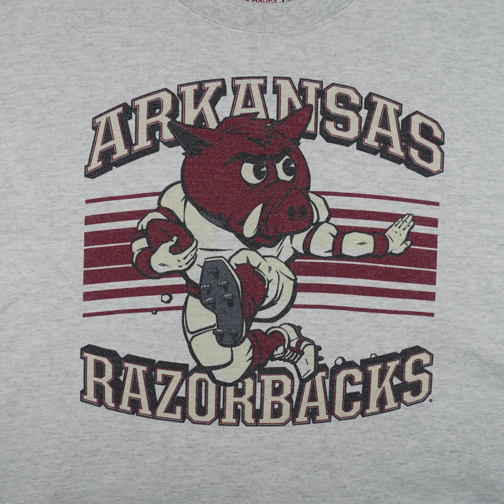 NCAA (Hanes) - Arkansas Razorbacks Spell-Out Sweatshirt 1990s Large Vintage Retro