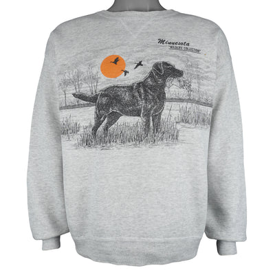 Vintage (Hanes) - Minnesota Wildlife Collection Black Labrador Crew Neck Sweatshirt 1990s X-Large