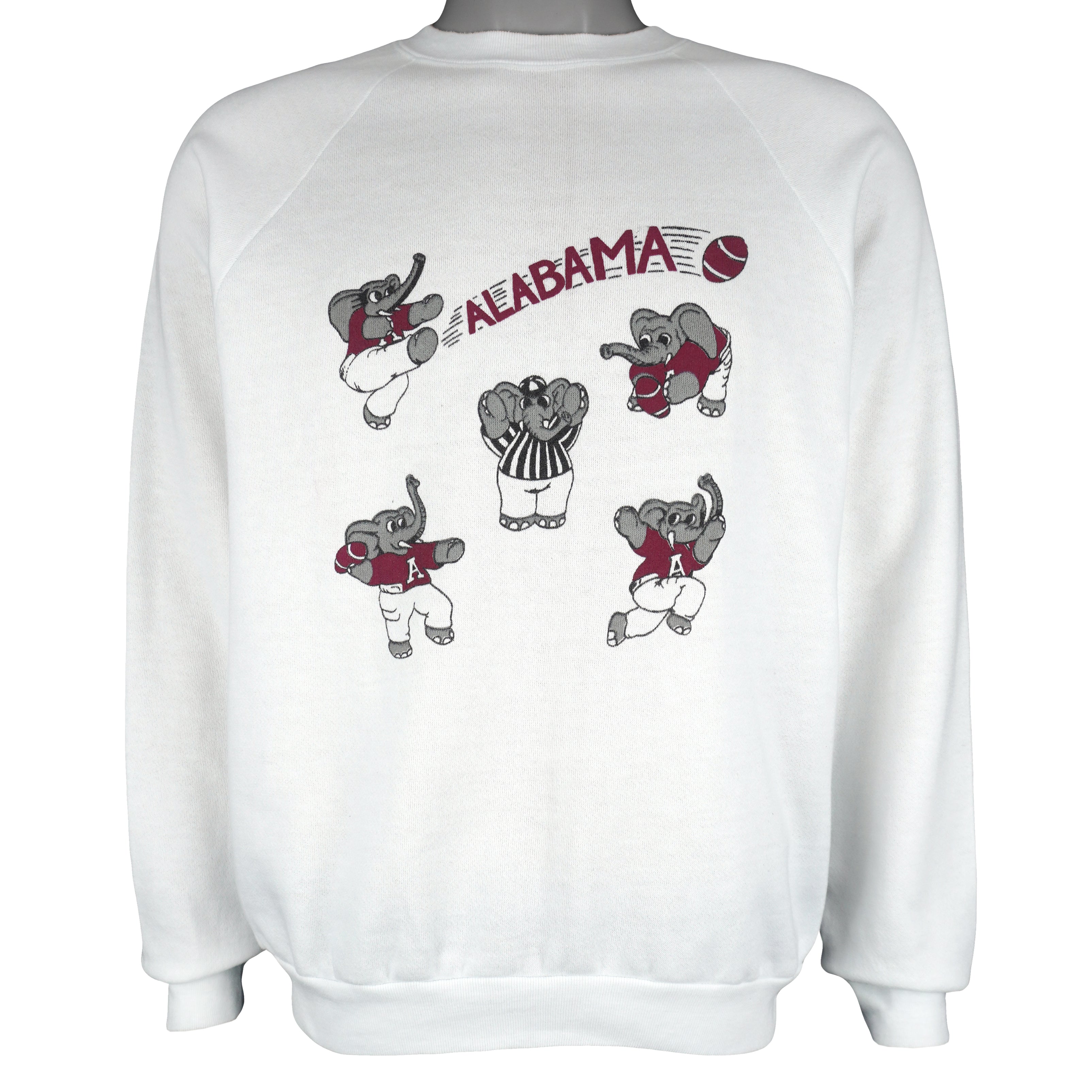 NCAA (Comax) - Alabama Crimson Tide Mascots Crew Neck Sweatshirt 1990s Large Vintage Retro