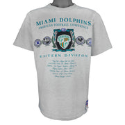 NFL (Nutmeg) - Miami Dolphins Eastern Division T-Shirt 1990s Medium Vintage Retro Football