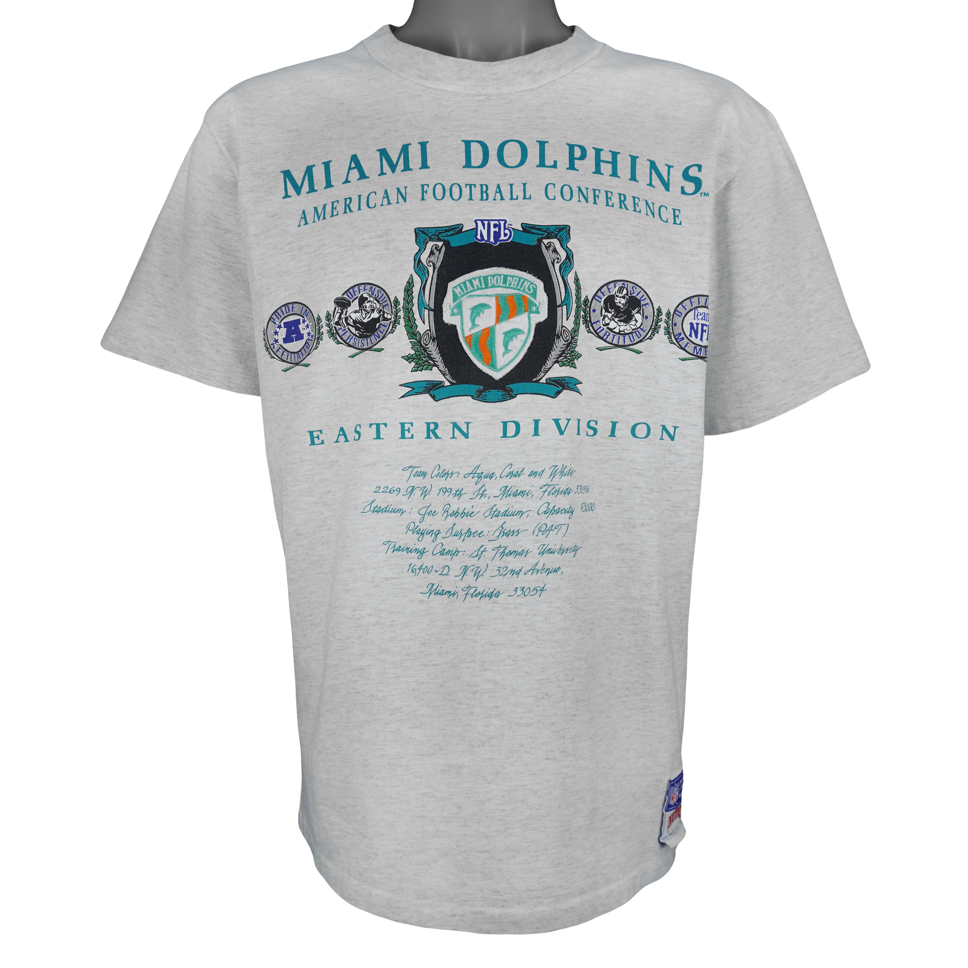 NFL (Nutmeg) - Miami Dolphins Eastern Division T-Shirt 1990s Medium Vintage Retro Football