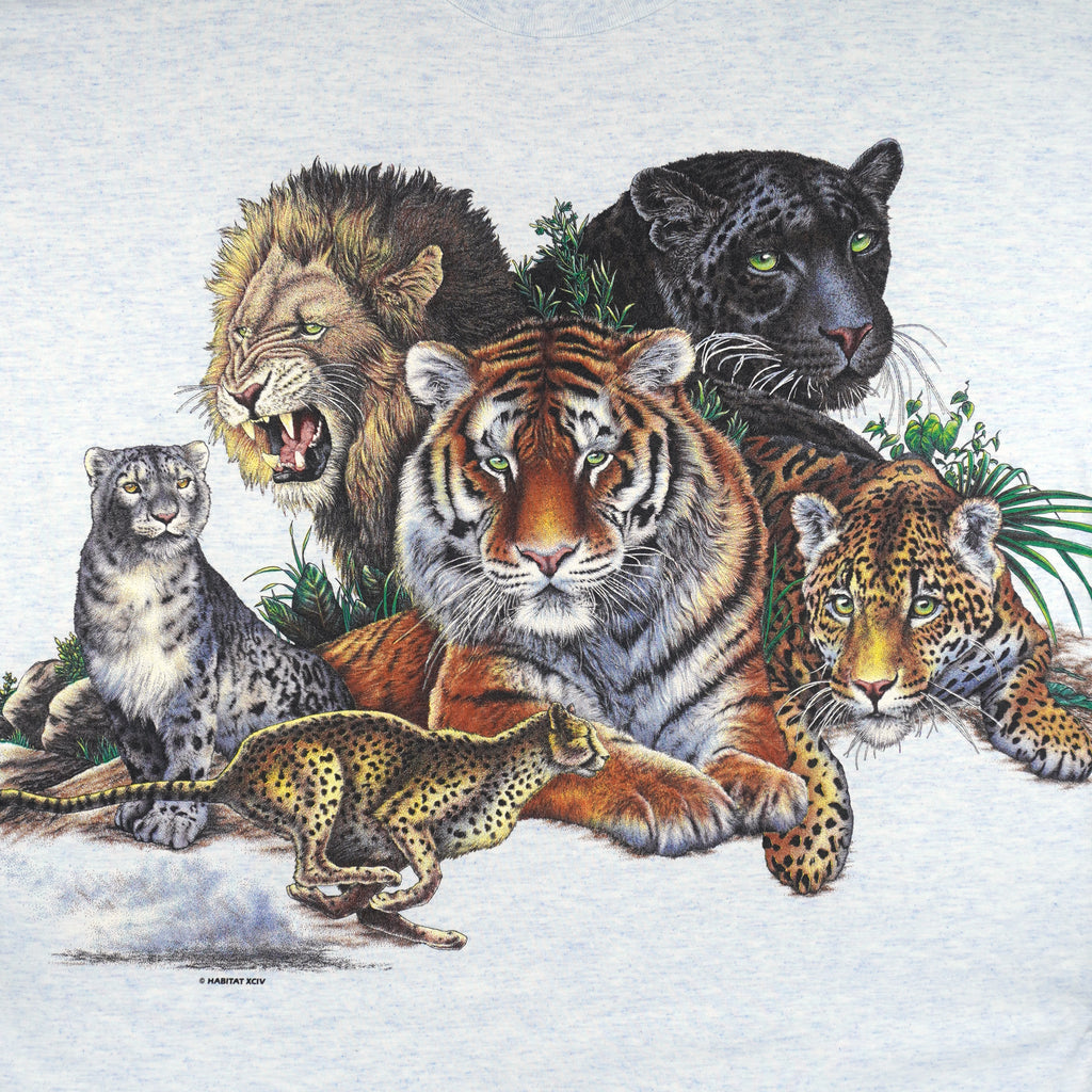Vintage (Habitat) - Wildlife, Big Cats and The World T-Shirt 1990s X-Large Vintage Retro