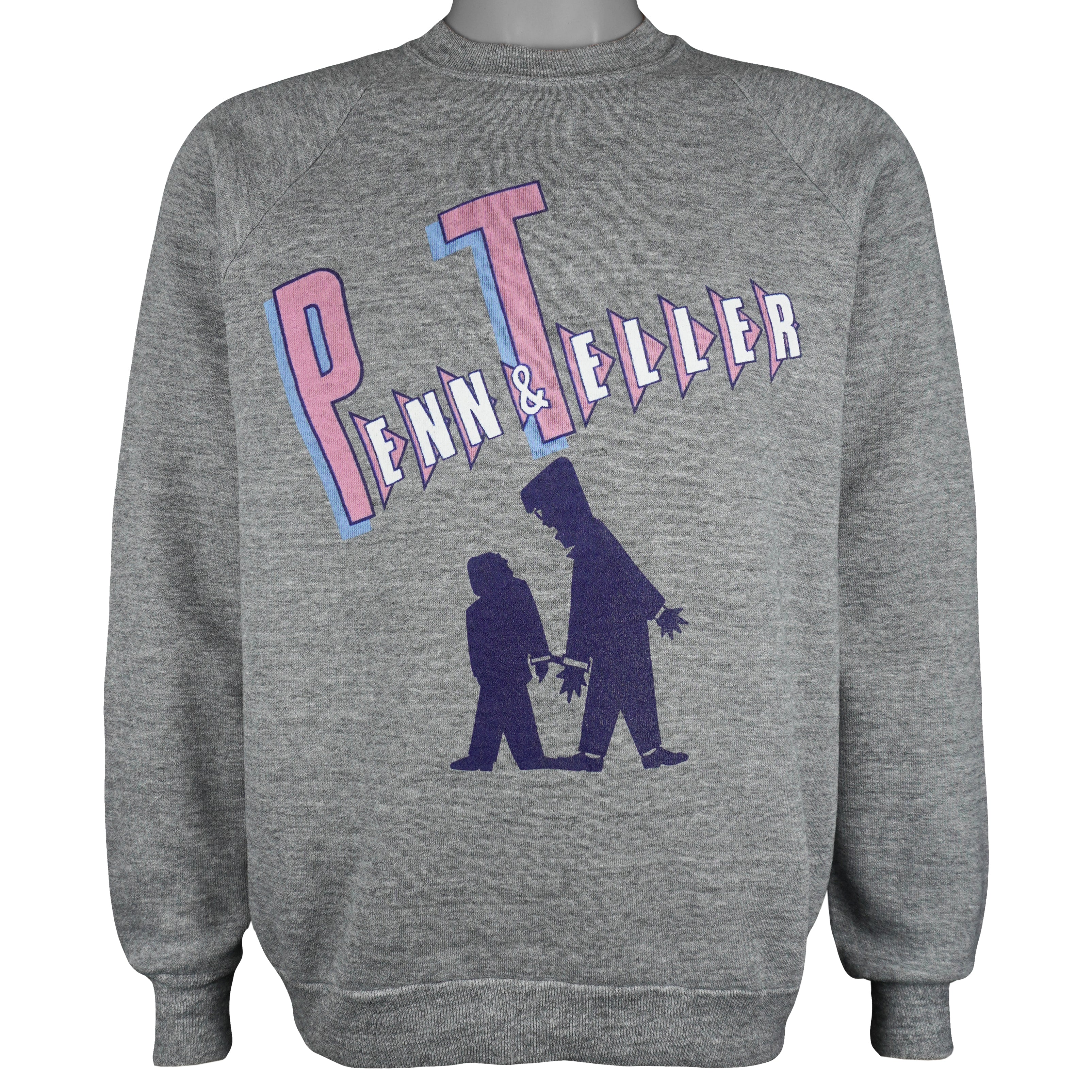 Vintage (Jerzees) - Penn & Teller Crew Neck Sweatshirt 1990s Large Vintage Retro