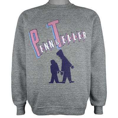 Vintage (Jerzees) - Penn & Teller Crew Neck Sweatshirt 1990s Large