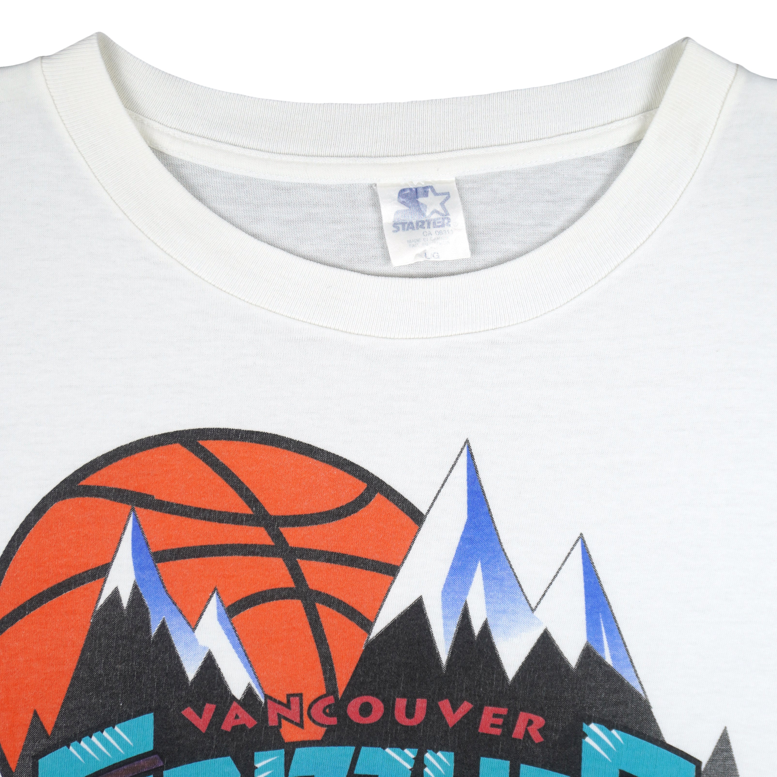 Starter - Vancouver Grizzlies Basketball Single Stitch T-Shirt 1994 Large Vintage Retro Basketball