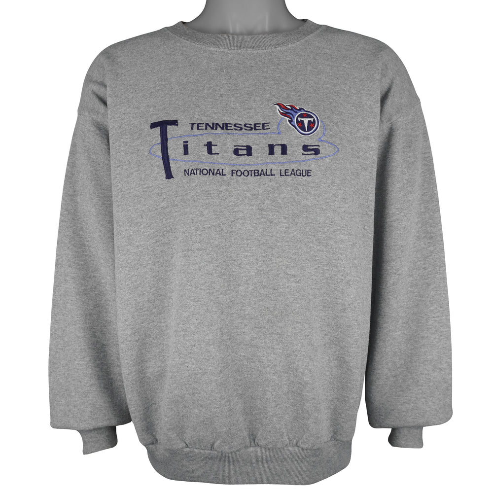 NFL (Logo Athletic) - Tennessee Titans Embroidered Crew Neck Sweatshirt 1990s X-Large Vintage Retro Football
