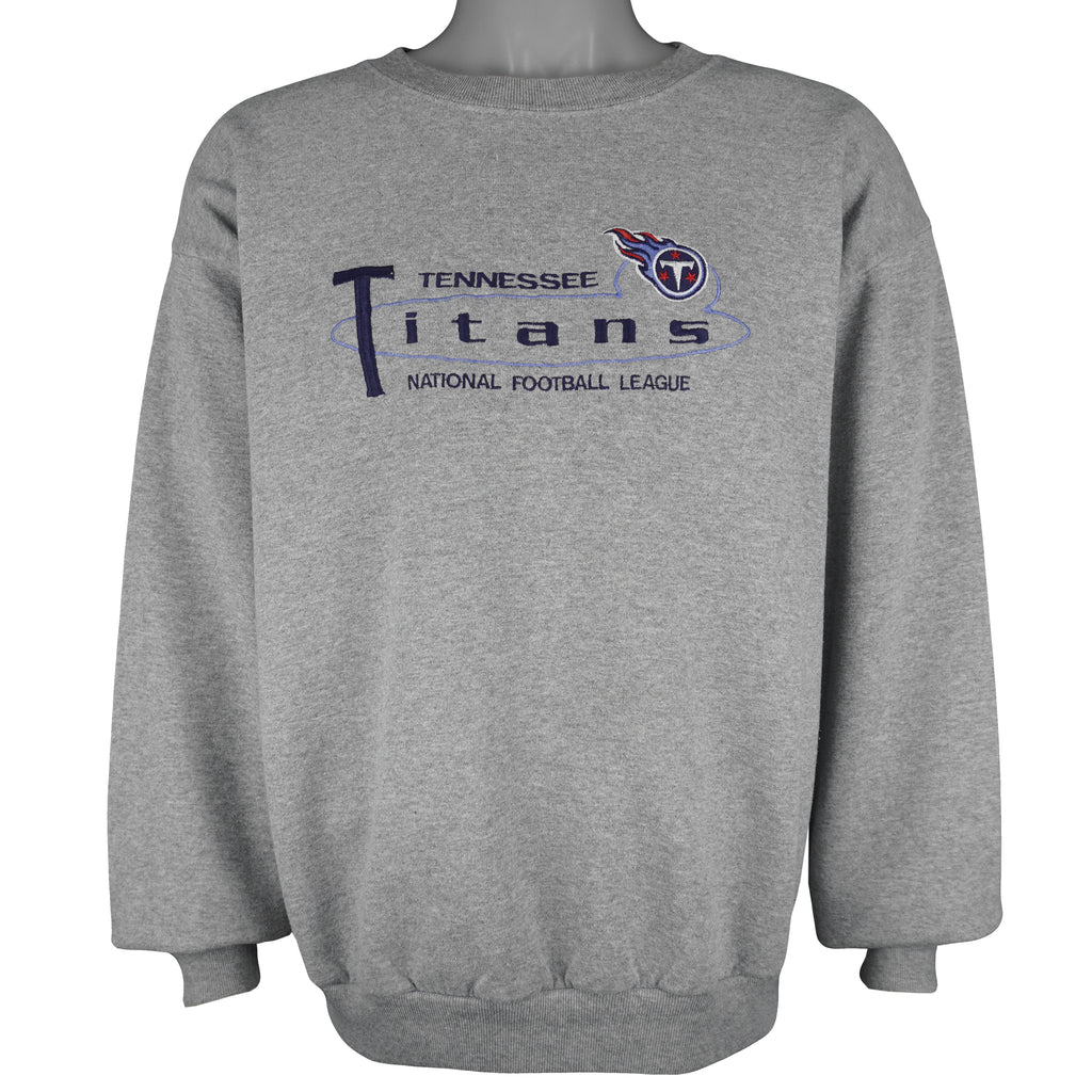 NFL (Logo Athletic) - Tennessee Titans Embroidered Crew Neck Sweatshirt 1990s X-Large Vintage Retro Football