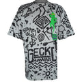 Vintage Gecko Hawaii gray and black all-over print T-shirt from the 1990s