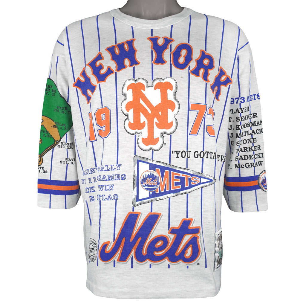 MLB (Long Gone) - New York Mets Baseball Jersey 1991 X-Large Vintage Retro Baseball