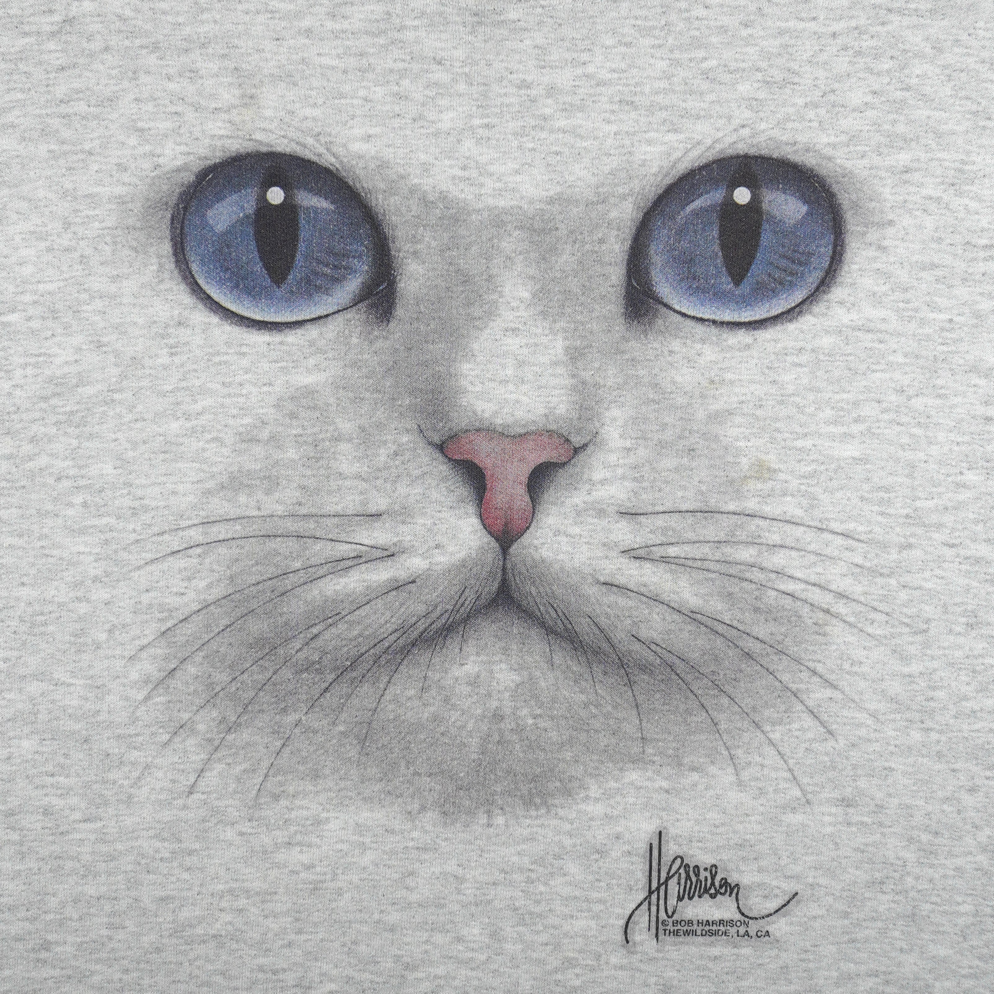 Vintage (Jerzees) - The Face Cat Crew Neck Sweatshirt 1990s Medium Vintage Retro