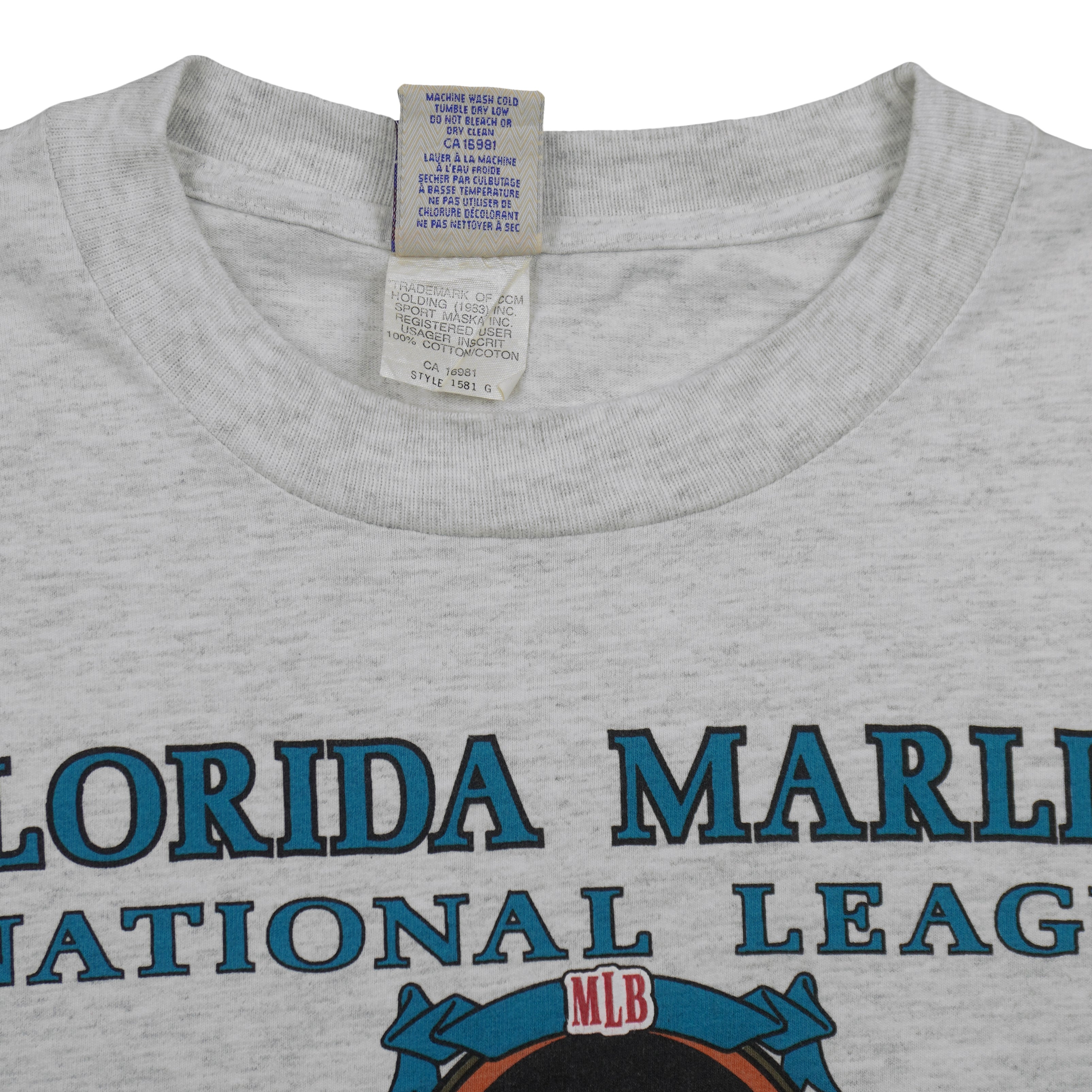 MLB (Nutmeg) - Florida Marlins National League Champions T-Shirt 1992 X-Large Vintage Retro Baseball