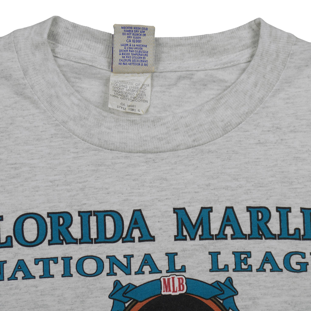 MLB (Nutmeg) - Florida Marlins National League Champions T-Shirt 1992 X-Large Vintage Retro Baseball